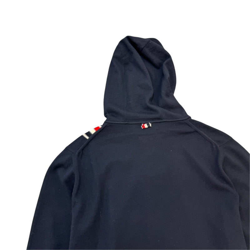 Men's Intarsia Stripe Zip-Up Hoodie Navy Size S