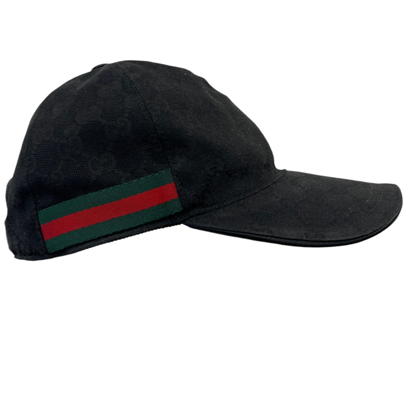 Men's Gg Supreme Web Cap Black Size S