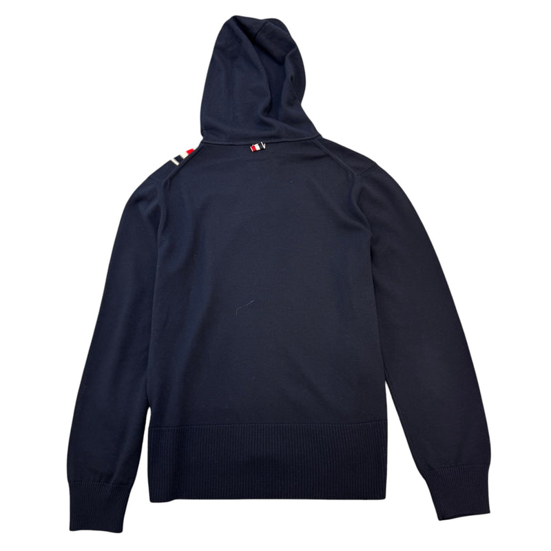 Men's Intarsia Stripe Zip-Up Hoodie Navy Size S