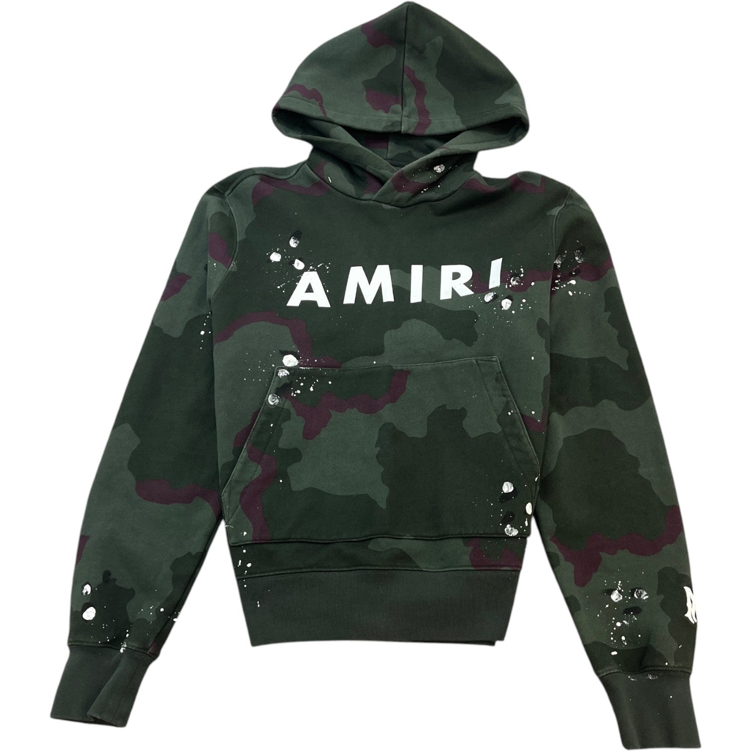 Men's Camo Logo Print Hoodie Khaki Size M - Photo 1