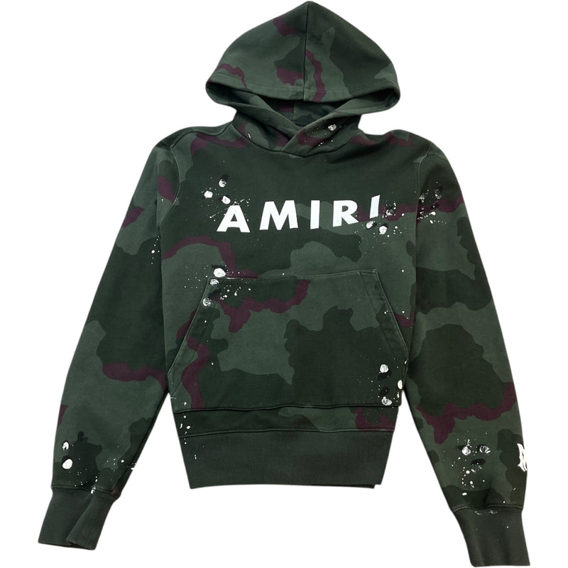 Men's Camo Logo Print Hoodie Khaki Size M