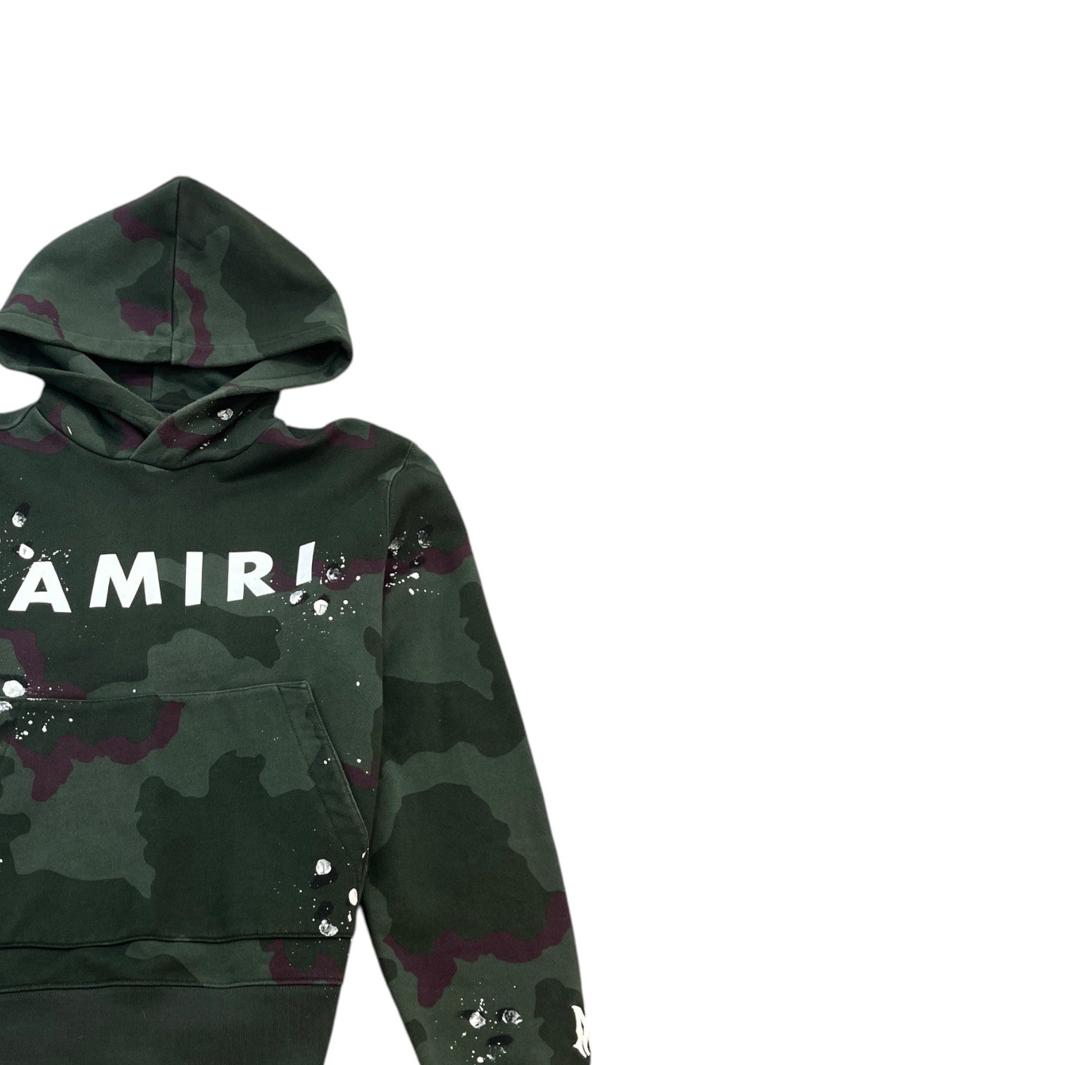 Men's Camo Logo Print Hoodie Khaki Size M - Photo 3