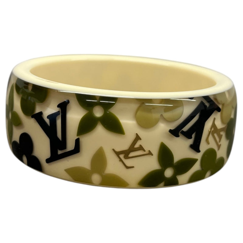 Women's Monogram Inclusion Bangle Bracelet Cream