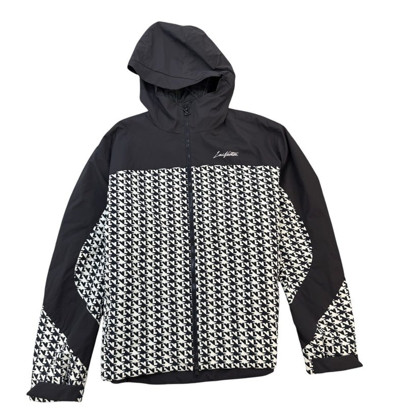Men's LV Doves Houndstooth Down Jacket Black Size XL