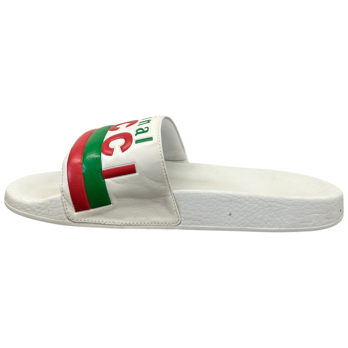 Men's Logo Print Slides White Size UK 6 / EU 40 - Photo 2