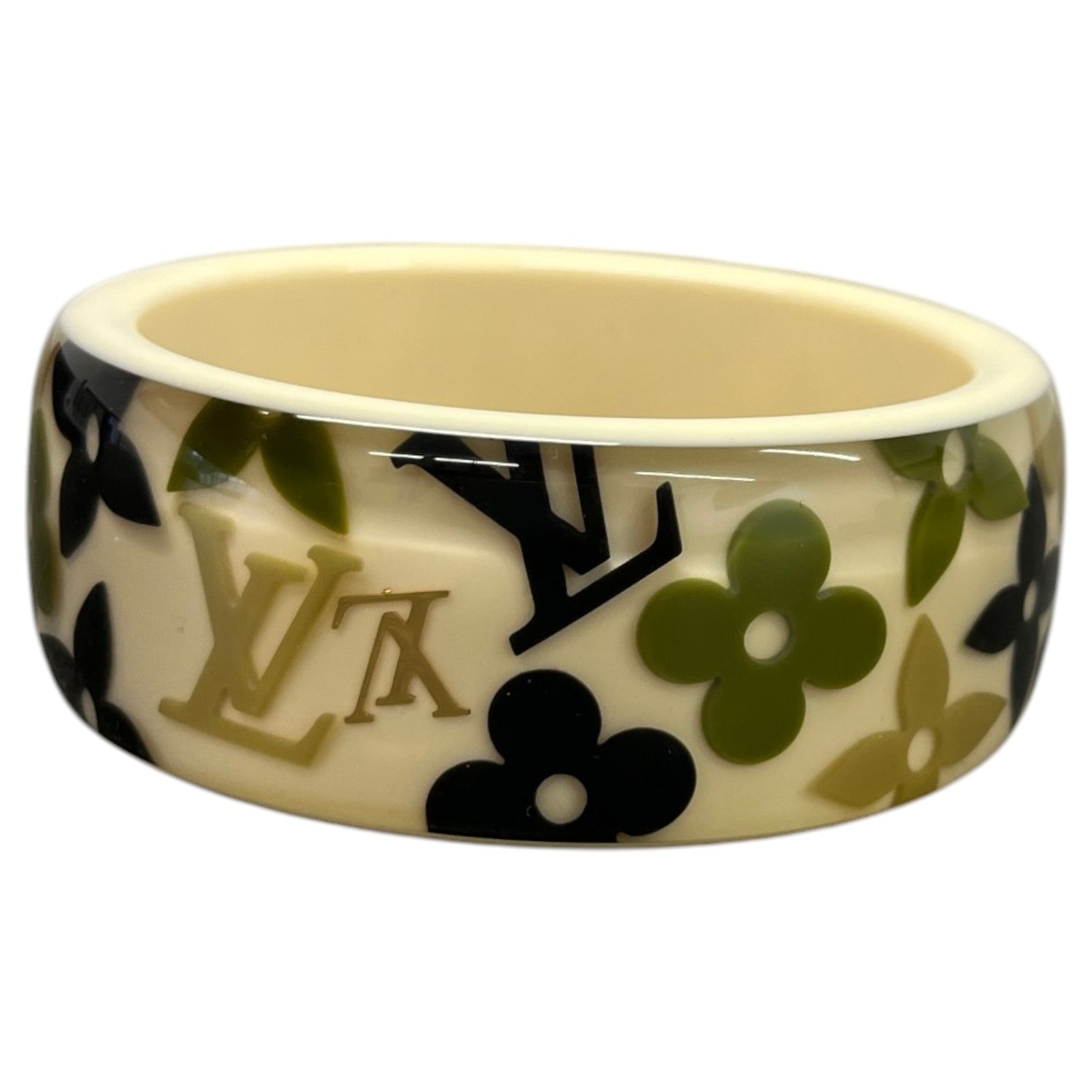 Women's Monogram Inclusion Bangle Bracelet Cream - Photo 3
