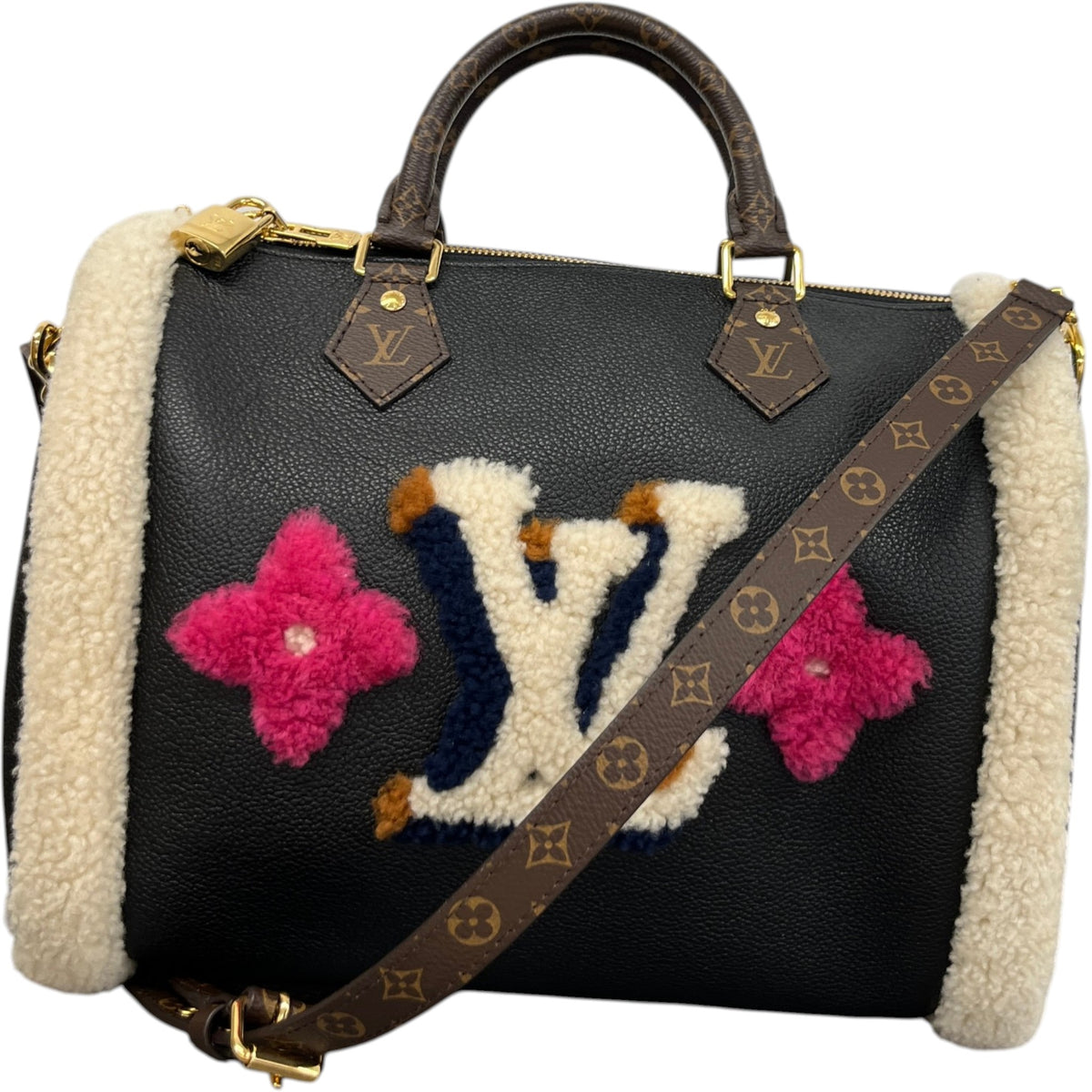Women's Monogram Teddy Speedy Bandoulière 30 Crossbody Bag Black - Photo 1