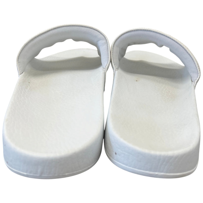 Men's Logo Print Slides White Size UK 6 / EU 40