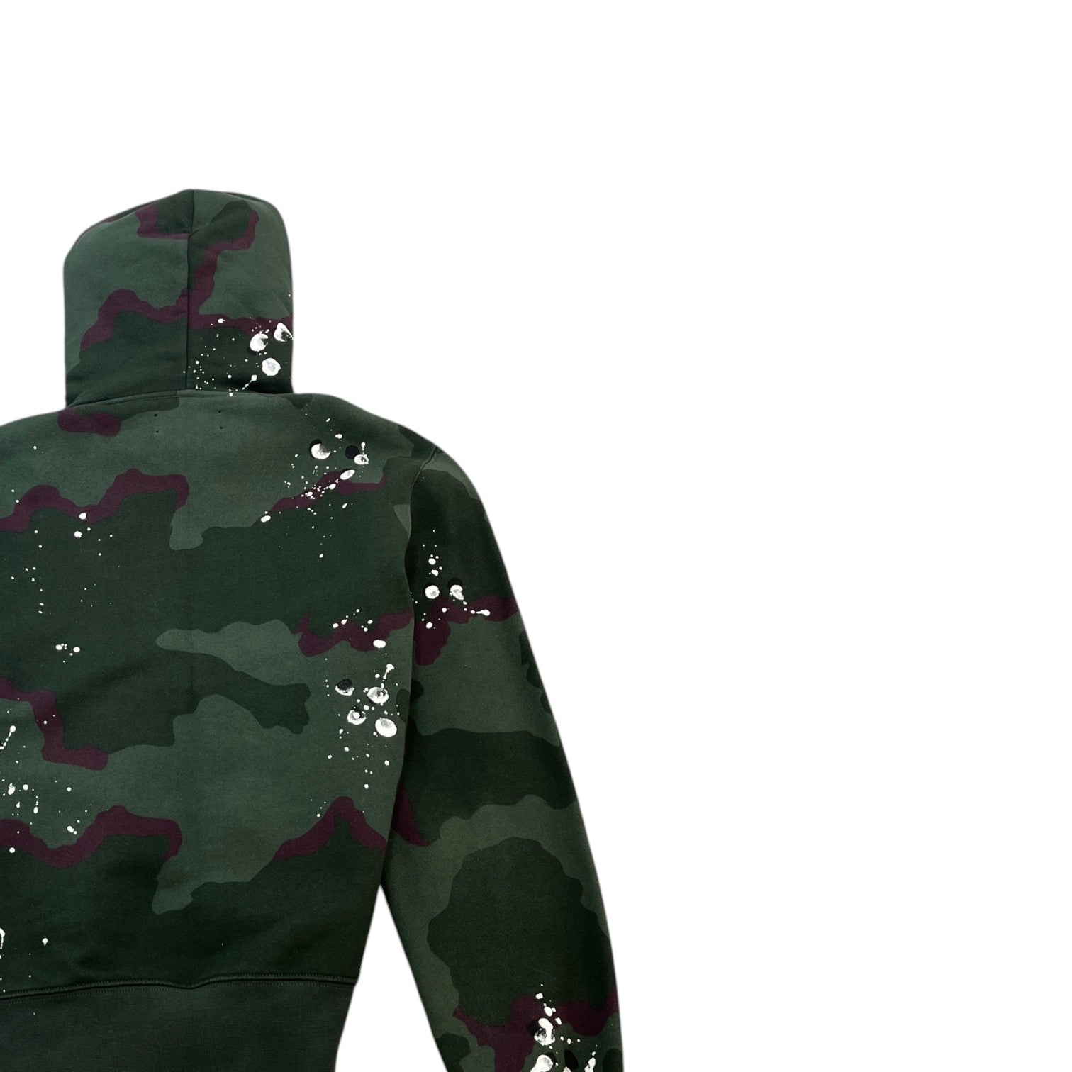 Men's Camo Logo Print Hoodie Khaki Size M - Photo 4