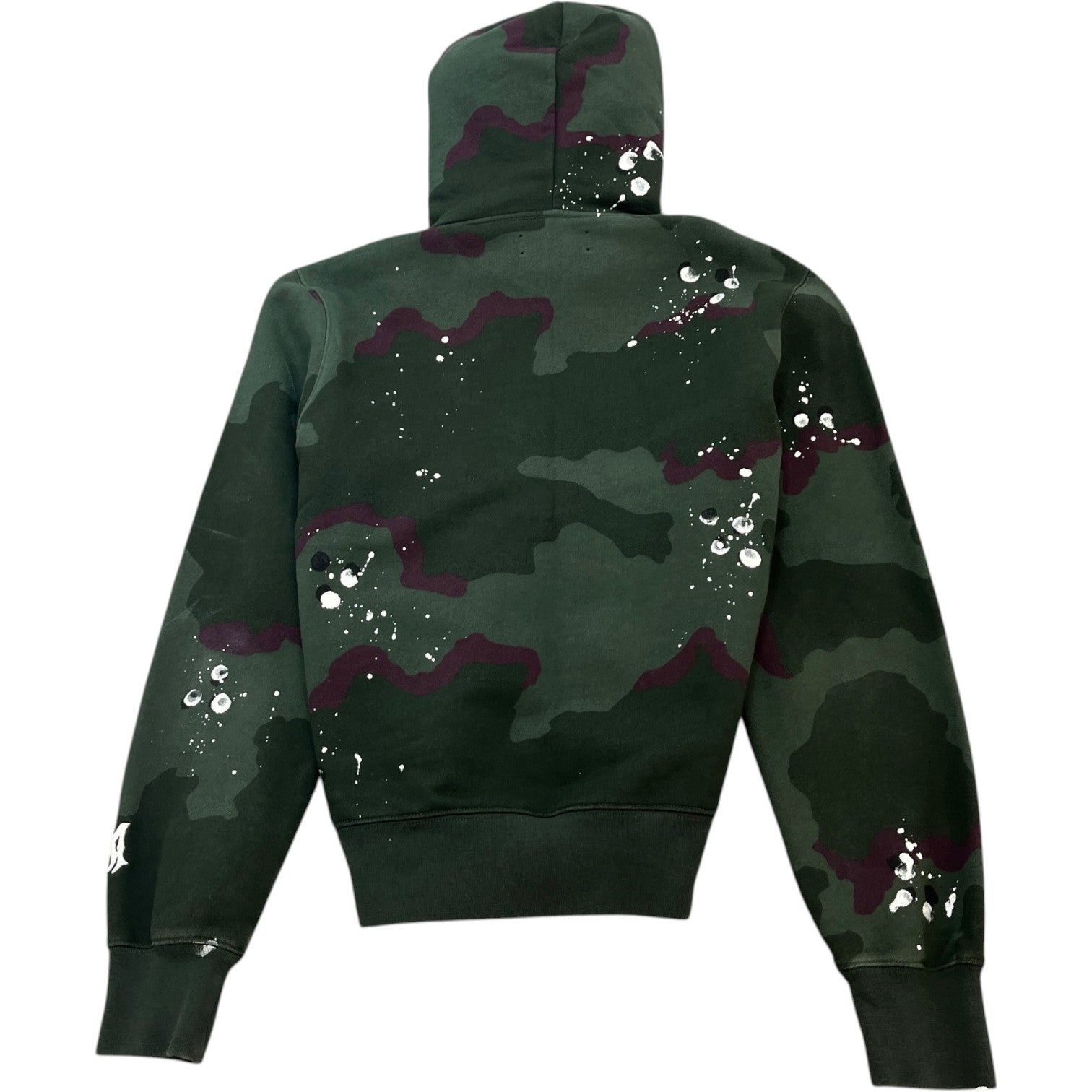 Men's Camo Logo Print Hoodie Khaki Size M - Photo 2