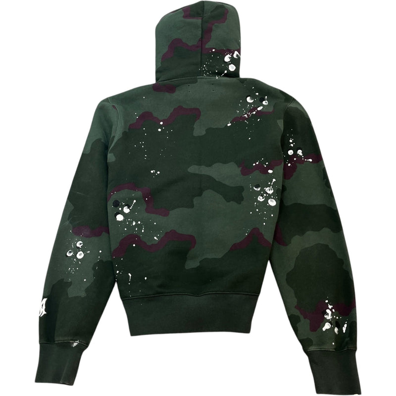 Men's Camo Logo Print Hoodie Khaki Size M