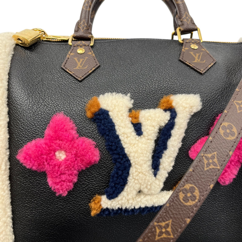 Women's Monogram Teddy Speedy Bandoulière 30 Crossbody Bag Black