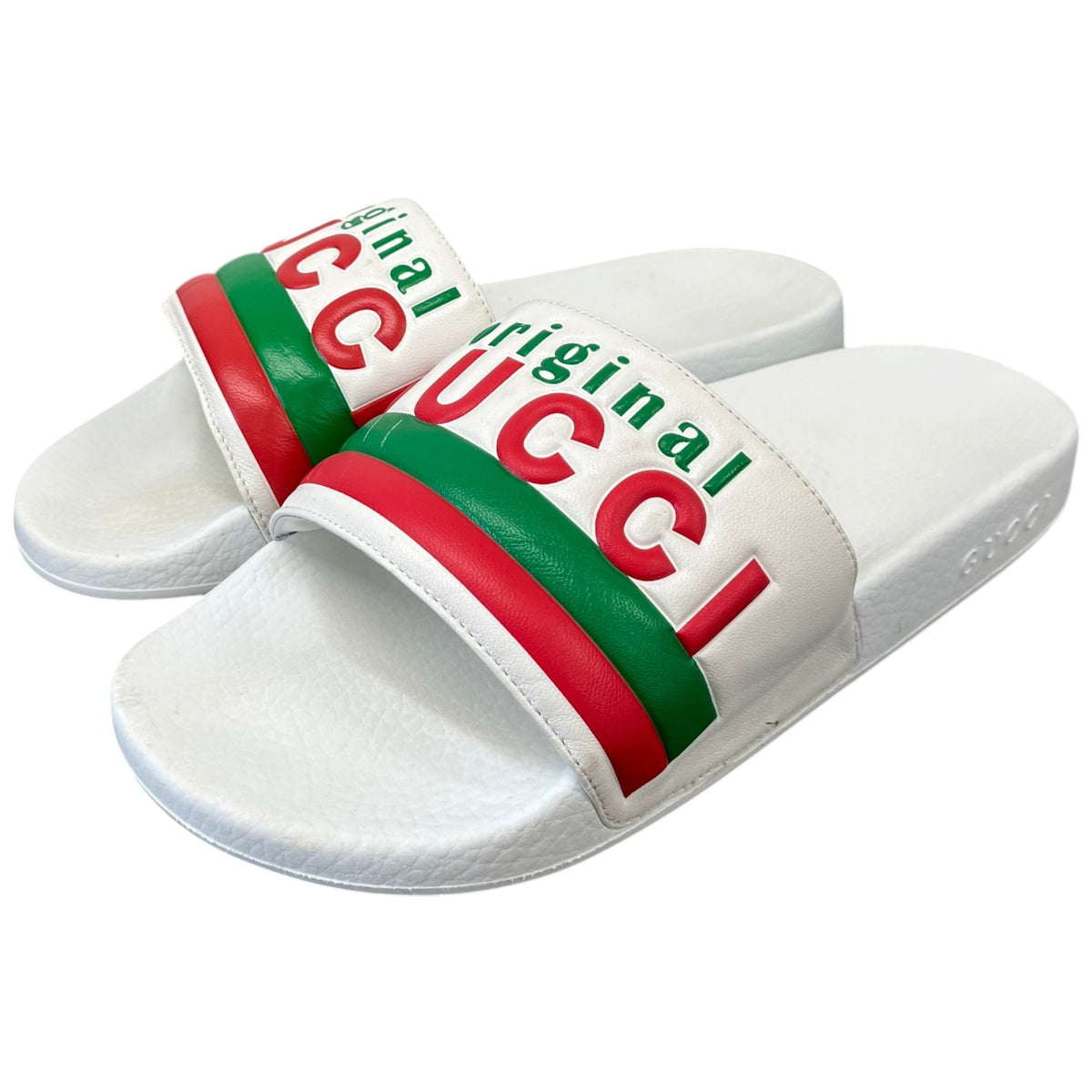 Men's Logo Print Slides White Size UK 6 / EU 40 - Photo 9