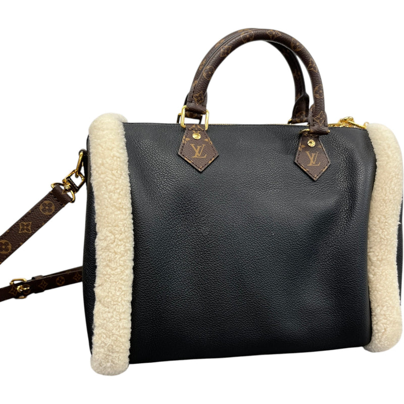 Women's Monogram Teddy Speedy Bandoulière 30 Crossbody Bag Black