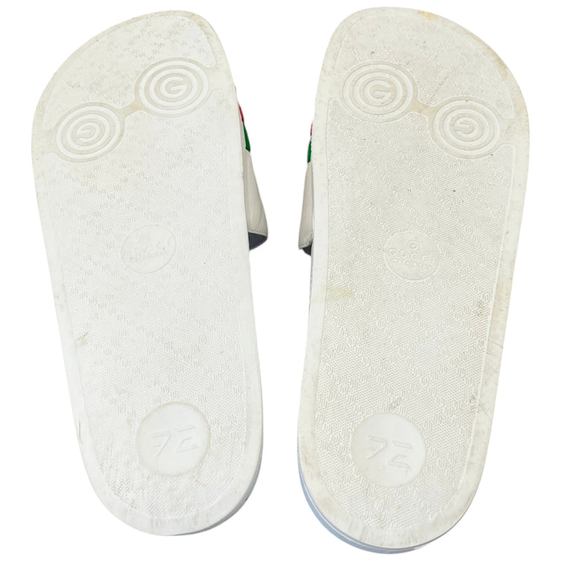 Men's Logo Print Slides White Size UK 6 / EU 40