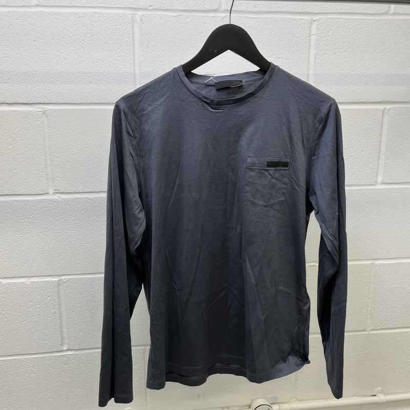 Men's Plaque Logo T-Shirt Grey Size M
