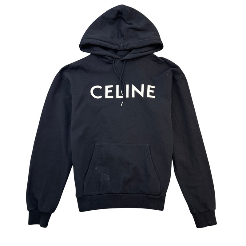 Men's Logo Print Hoodie Black Size M