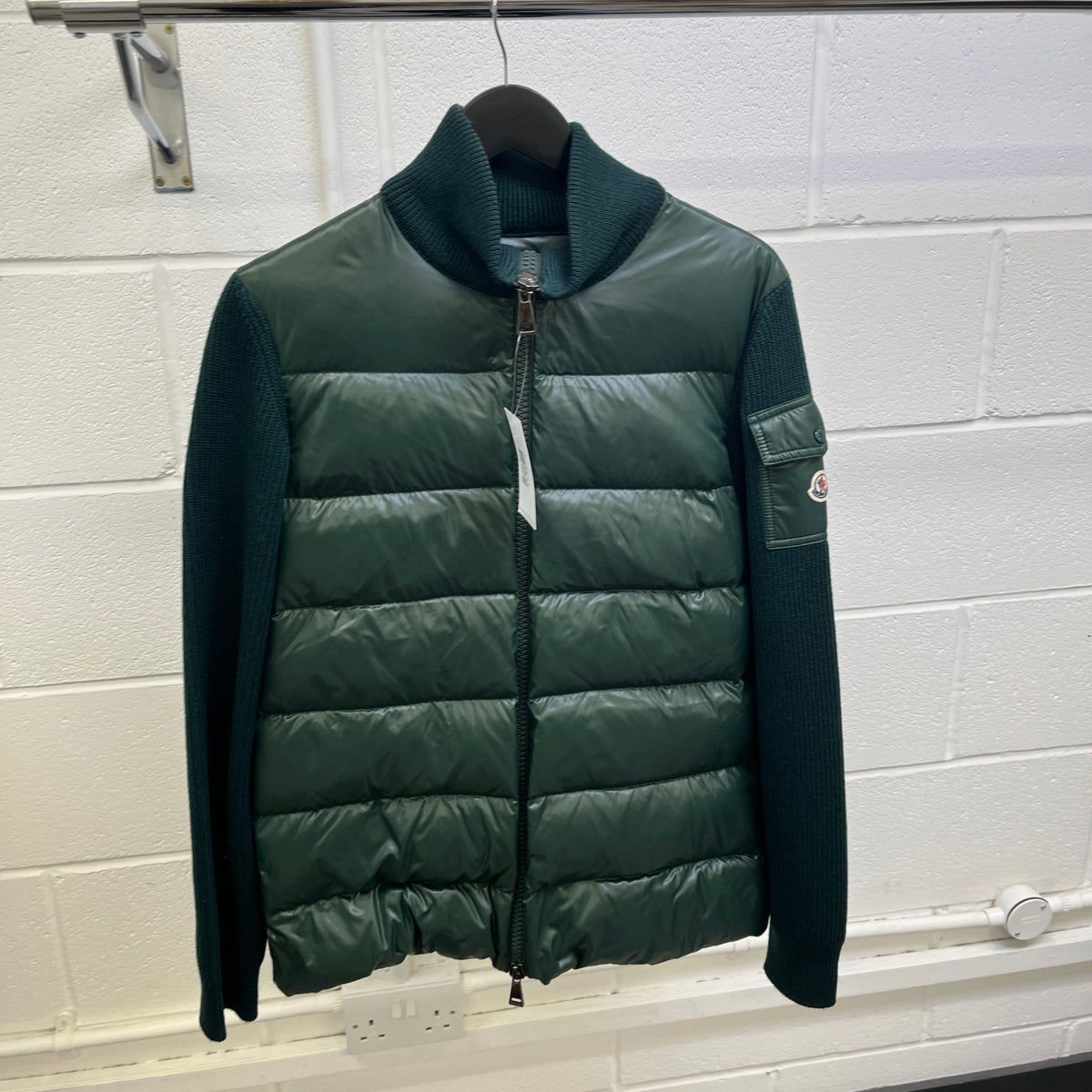 Women's Cardigan Tricot Down Jacket Green Size 2 / UK 12 - Photo 9