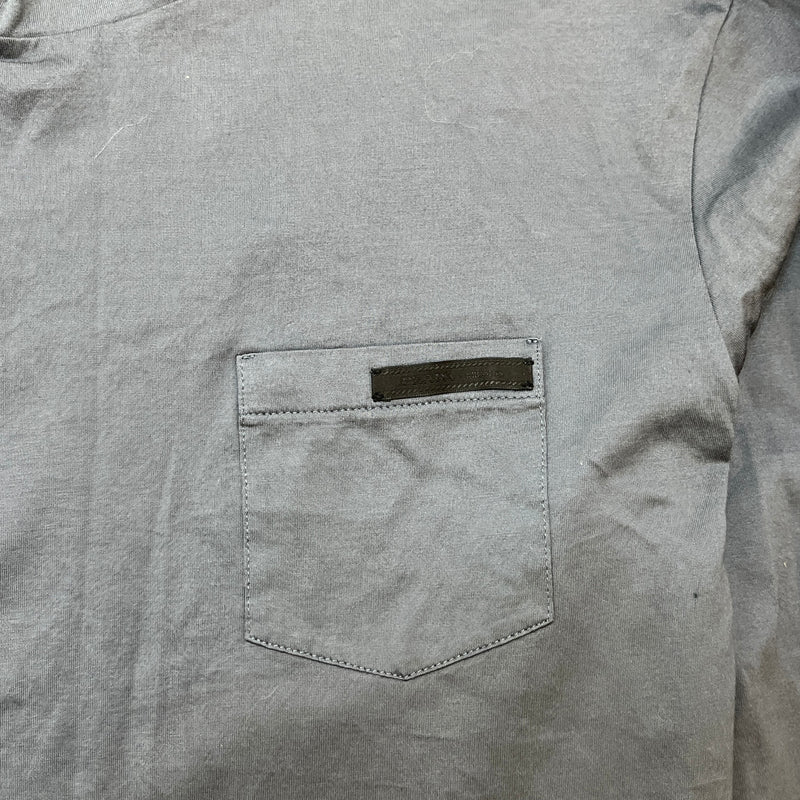 Men's Plaque Logo T-Shirt Grey Size M