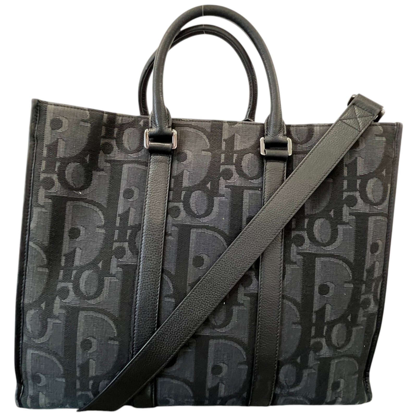 Men's Fabric Homme East-West Tote Bag Black - Photo 8