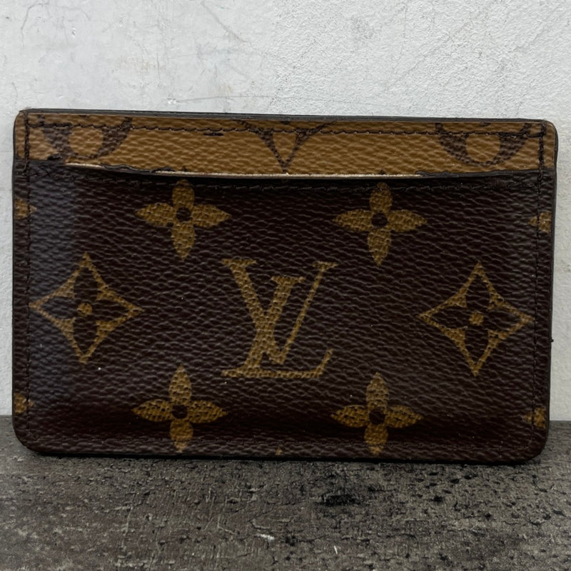 Women's Reverse Monogram Card Holder Brown