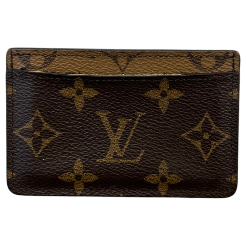 Women's Reverse Monogram Card Holder Brown