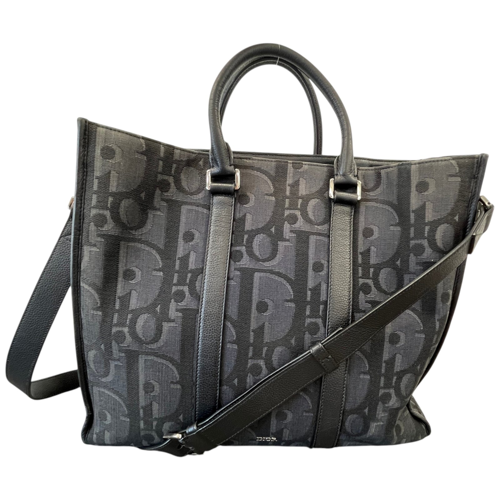 Men's Fabric Homme East-West Tote Bag Black - Photo 1