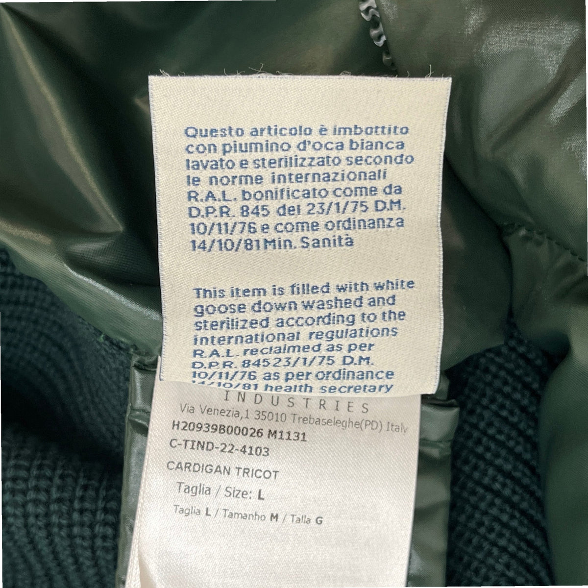 Women's Cardigan Tricot Down Jacket Green Size 2 / UK 12 - Photo 8
