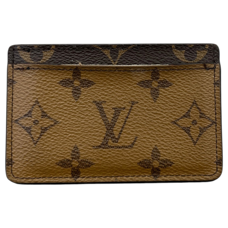 Women's Reverse Monogram Card Holder Brown