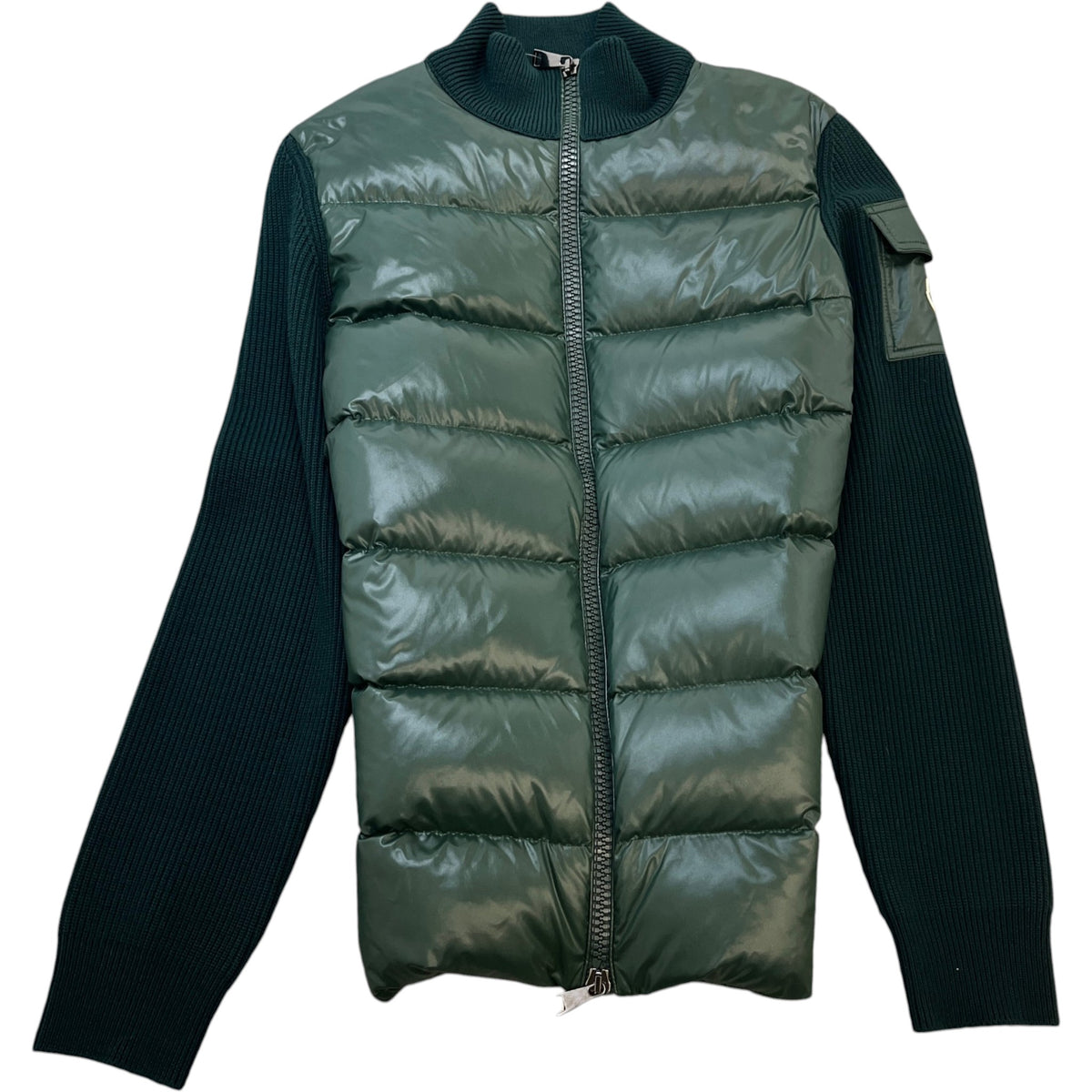 Women's Cardigan Tricot Down Jacket Green Size 2 / UK 12 - Photo 1