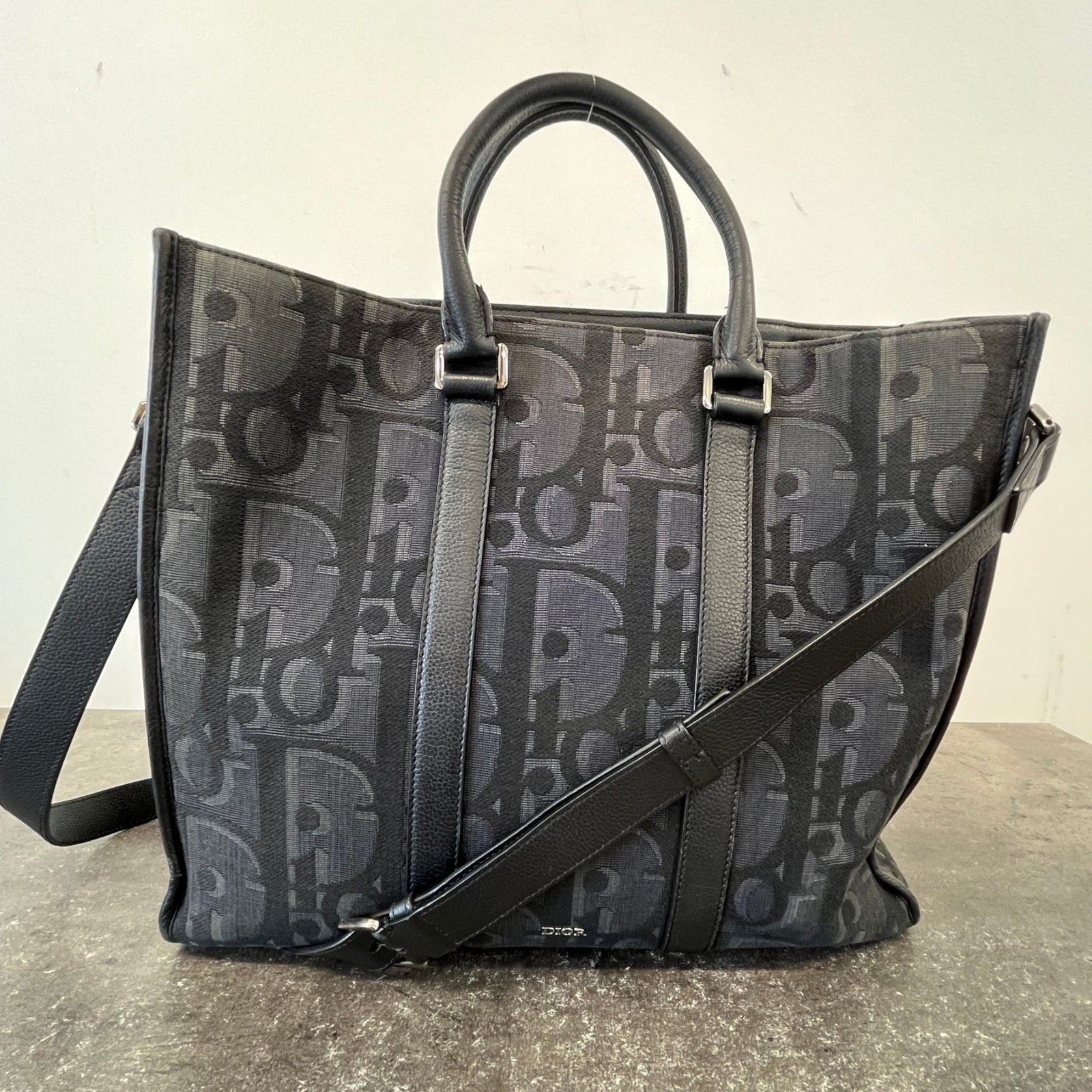 Men's Fabric Homme East-West Tote Bag Black - Photo 13