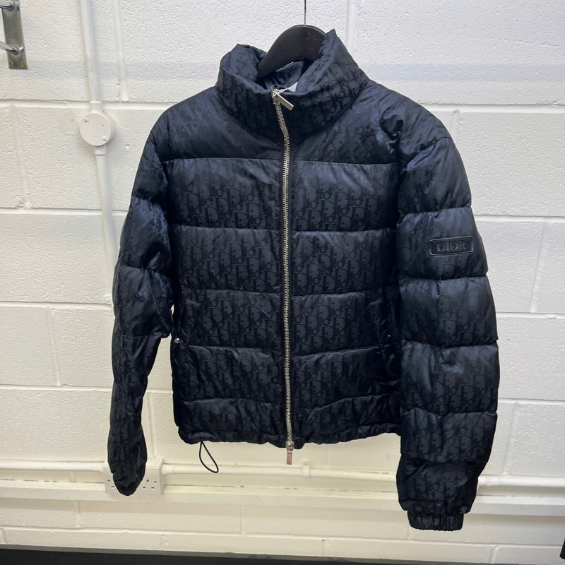 Men's Oblique Down Jacket Black Size XS