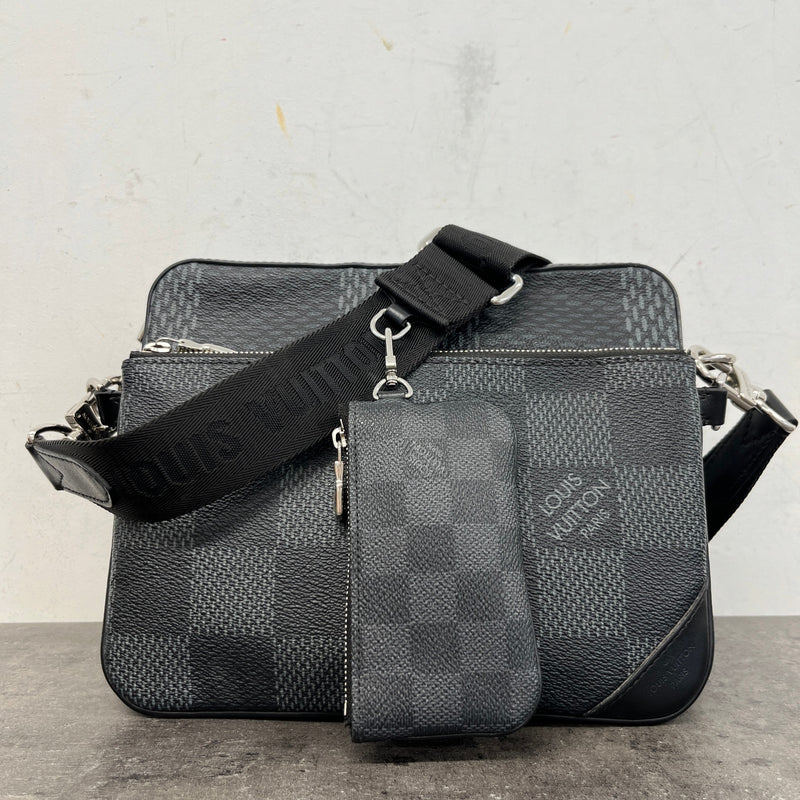 Men's Damier Trio Messenger Bag Black