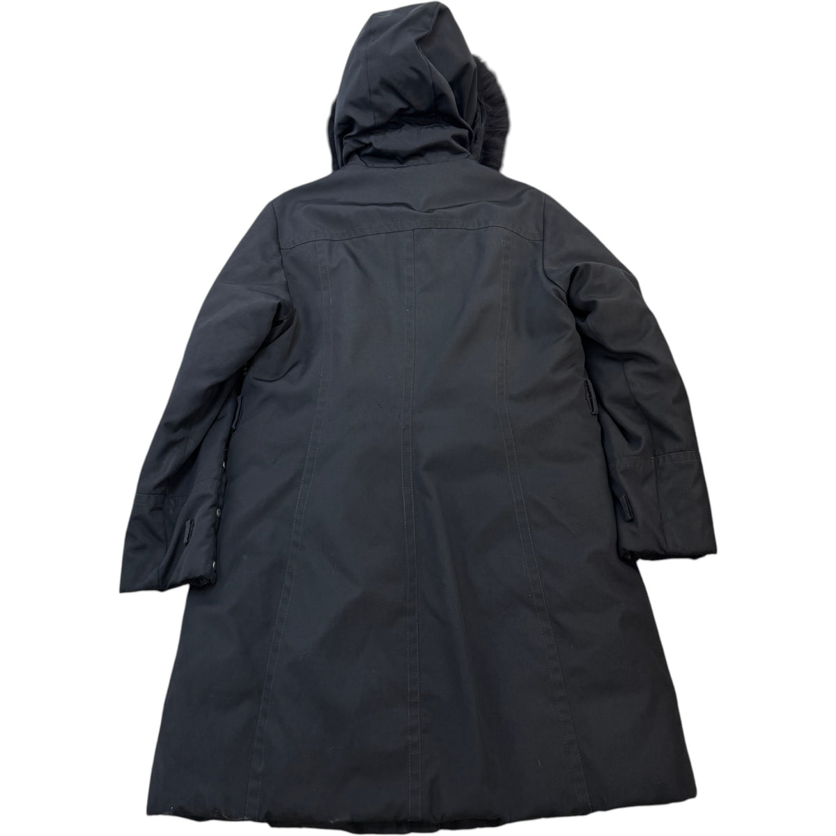 Women's Fur-Trimmed Long Down Jacket Black Size 3 / UK 14 - Photo 2