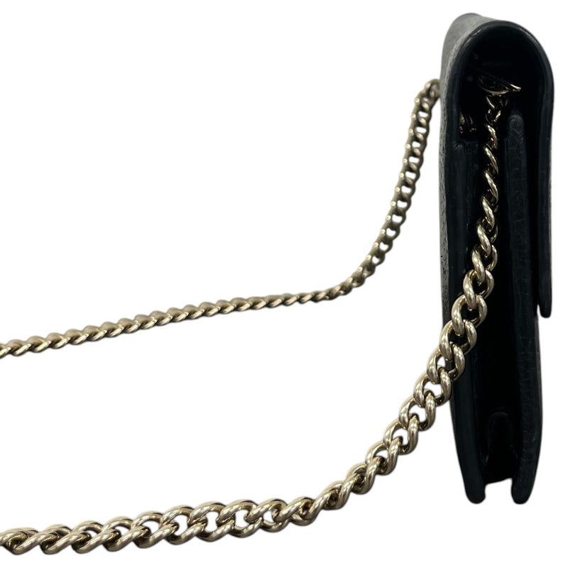 Women's Interlocking G Wallet on Chain Crossbody Bag Black
