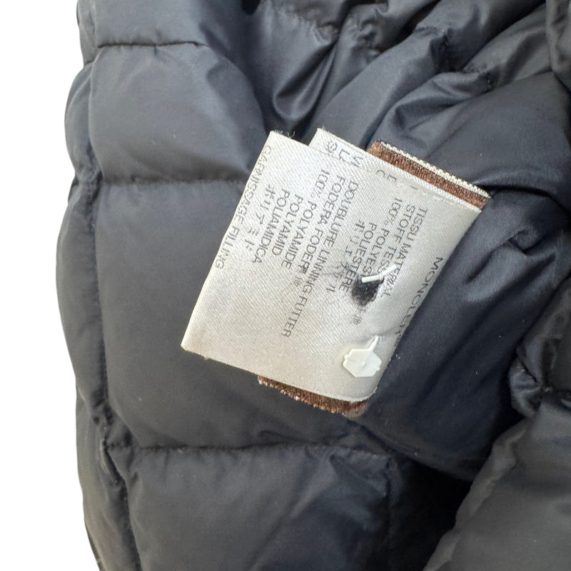 Women's Fur-Trimmed Long Down Jacket Black Size 3 / UK 14