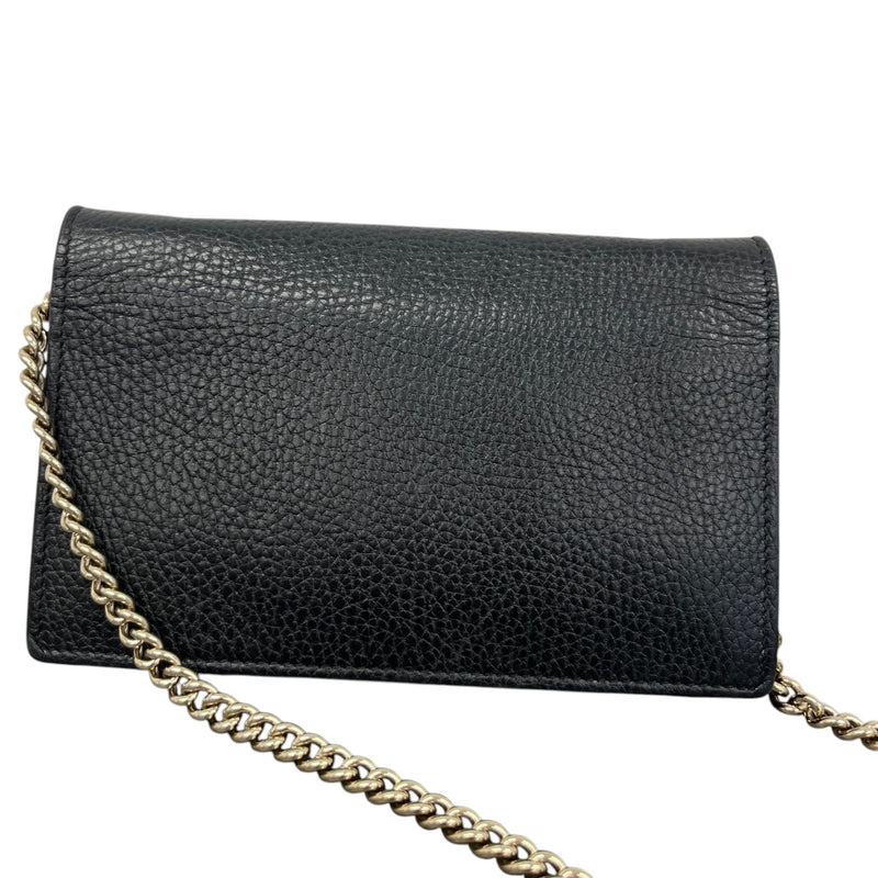 Women's Interlocking G Wallet on Chain Crossbody Bag Black