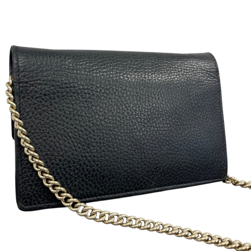 Women's Interlocking G Wallet on Chain Crossbody Bag Black
