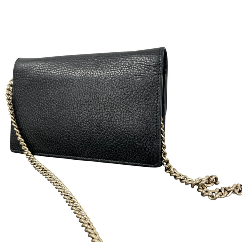 Women's Interlocking G Wallet on Chain Crossbody Bag Black