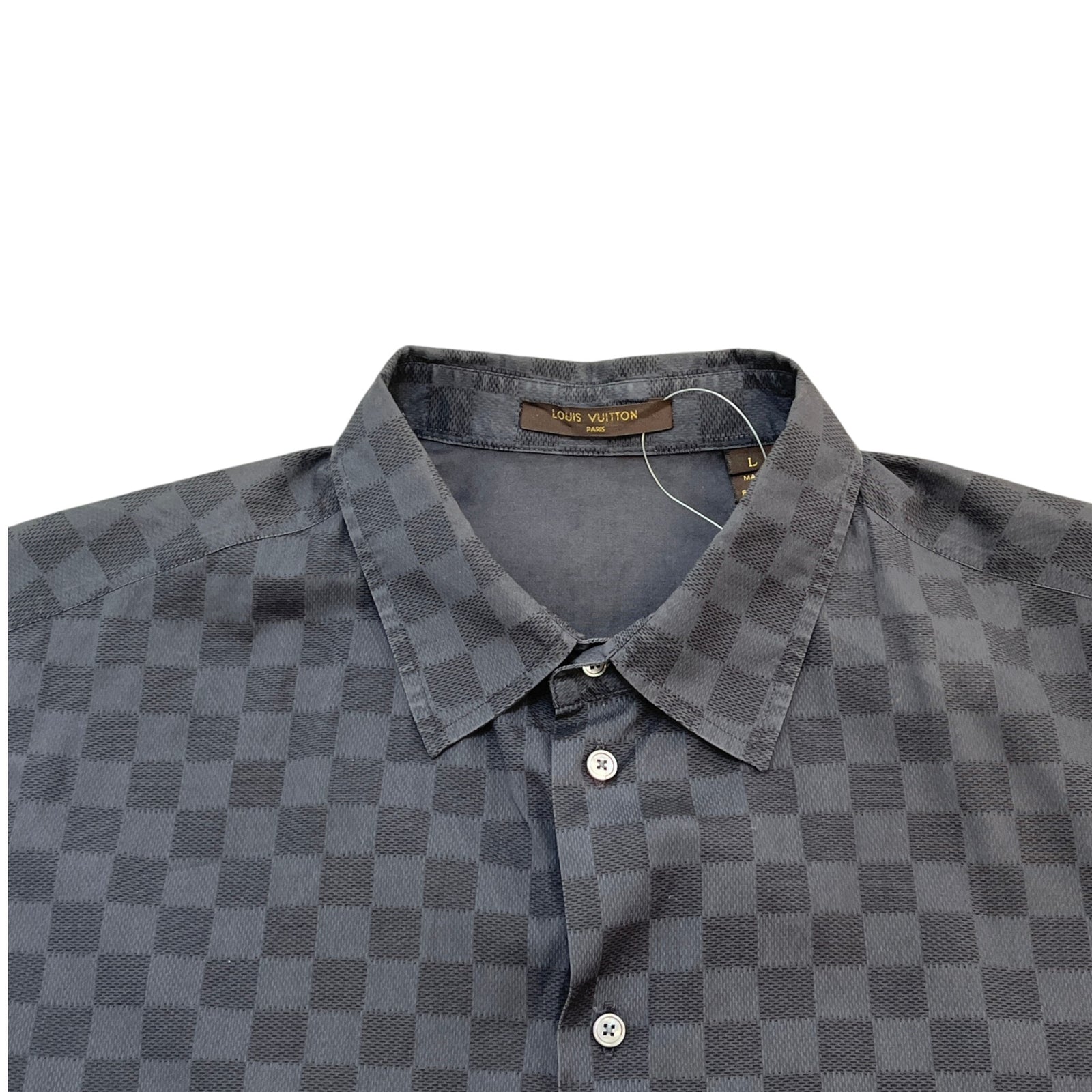 Men's Damier Graphite Shirt Black Size L - Photo 5
