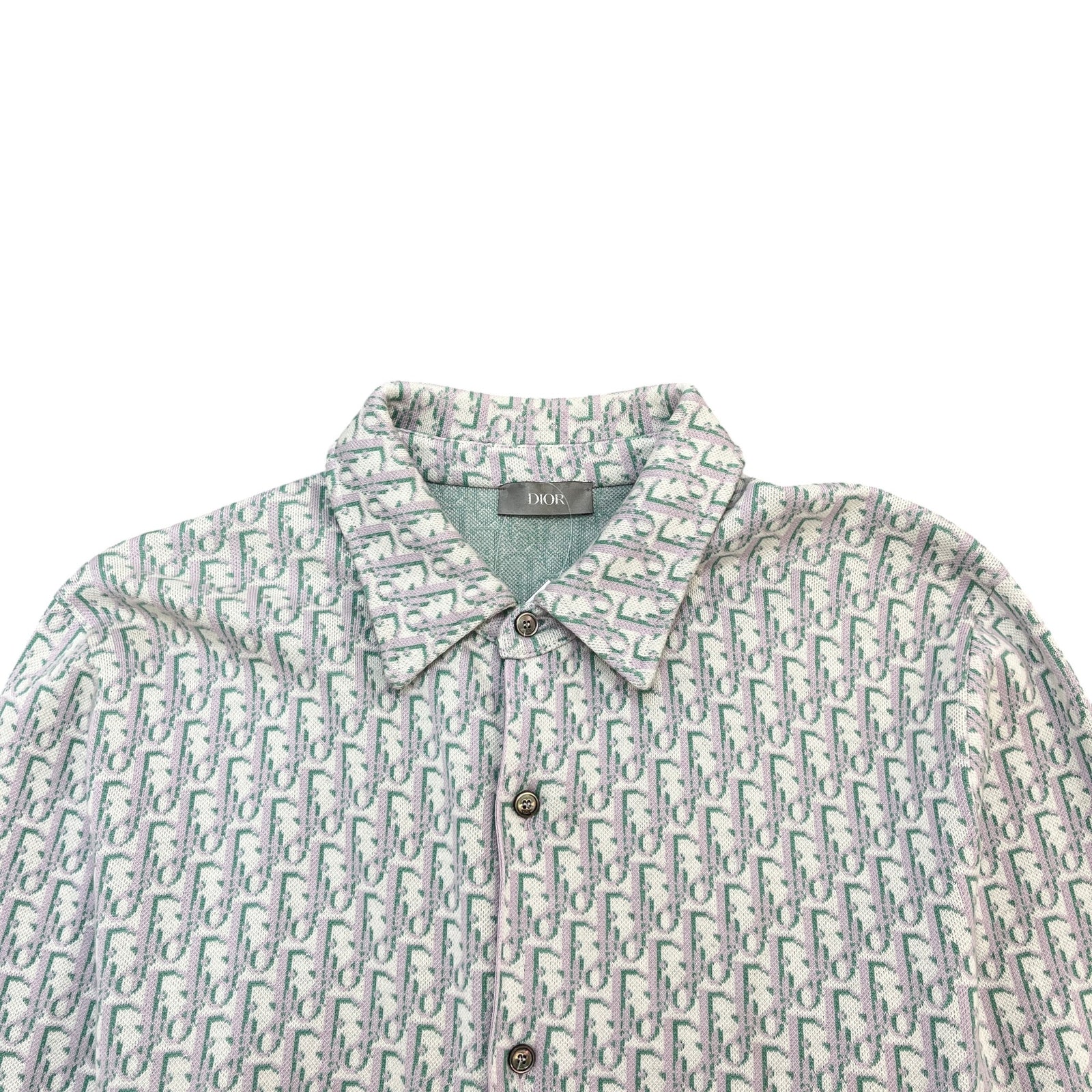 Men's Oblique Jacquard Long Sleeve Shirt Grey Size S - Photo 5