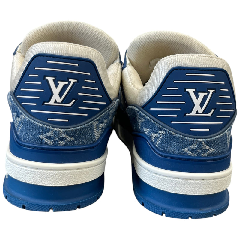 Men's Denim Monogram Lv Low Trainers Blue Size EU 41.5 / UK 7.5