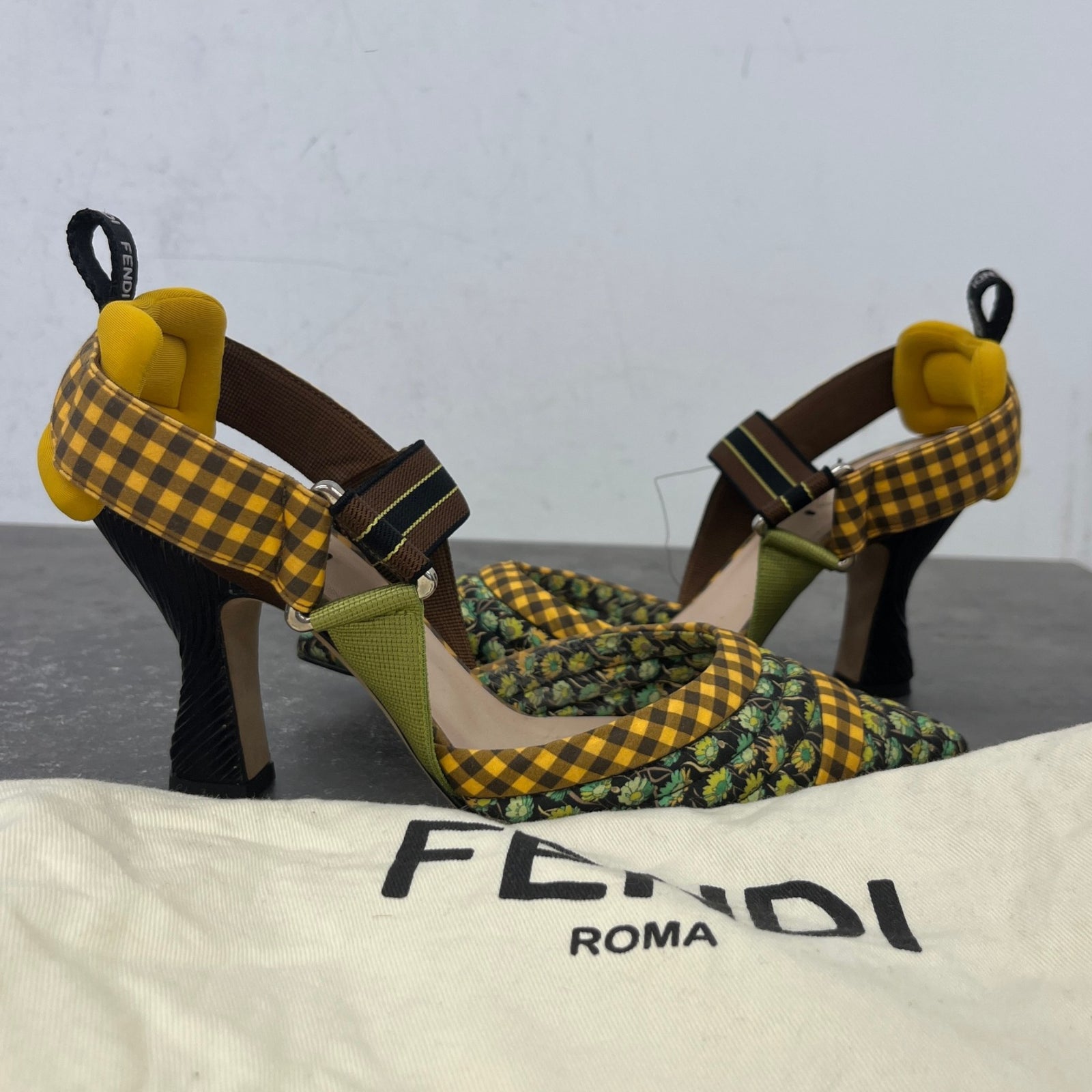 Women's Fabric Colibri Pointed Toe Slingback Heels Yellow Size UK 4 / EU 37 - Photo 11