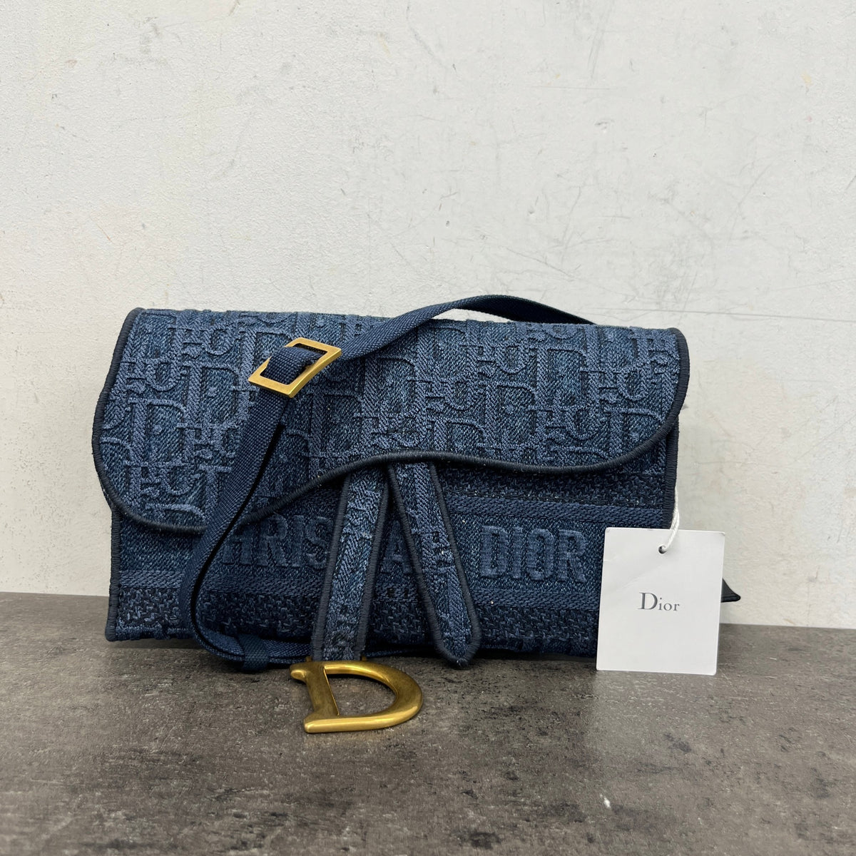 Women's Oblique Saddle Belt Bag Navy - Photo 15