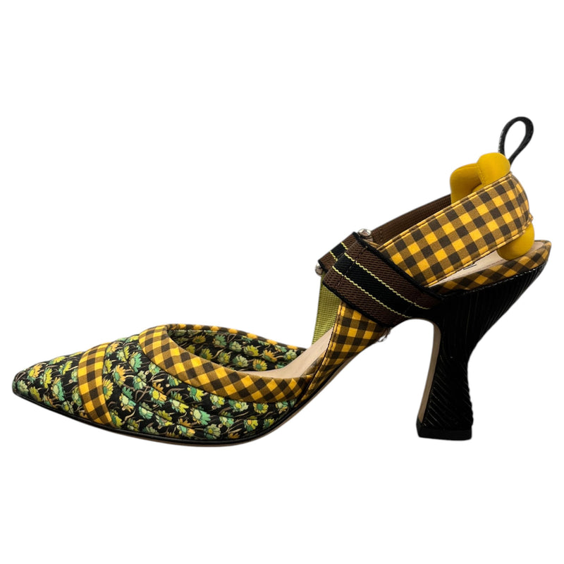 Women's Fabric Colibri Pointed Toe Slingback Heels Yellow Size UK 4 / EU 37