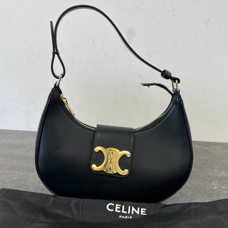 Women's Medium Ava Triomphe Shoulder Handbag Black