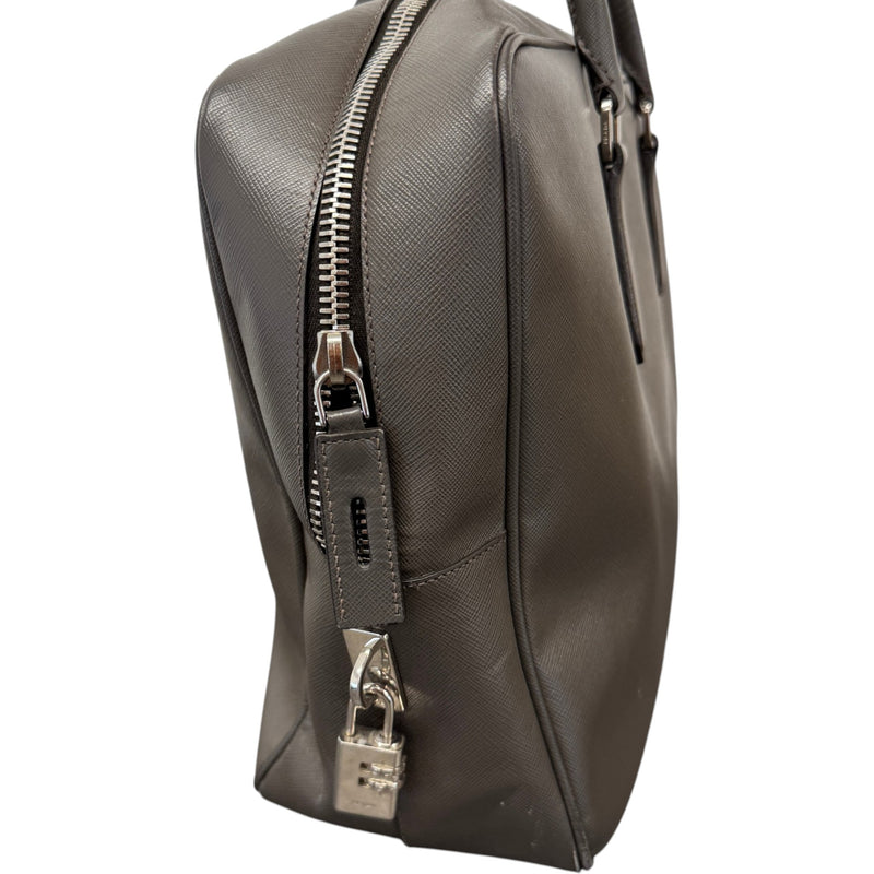 Men's Saffiano Briefcase Grey
