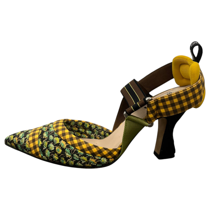 Women's Fabric Colibri Pointed Toe Slingback Heels Yellow Size UK 4 / EU 37