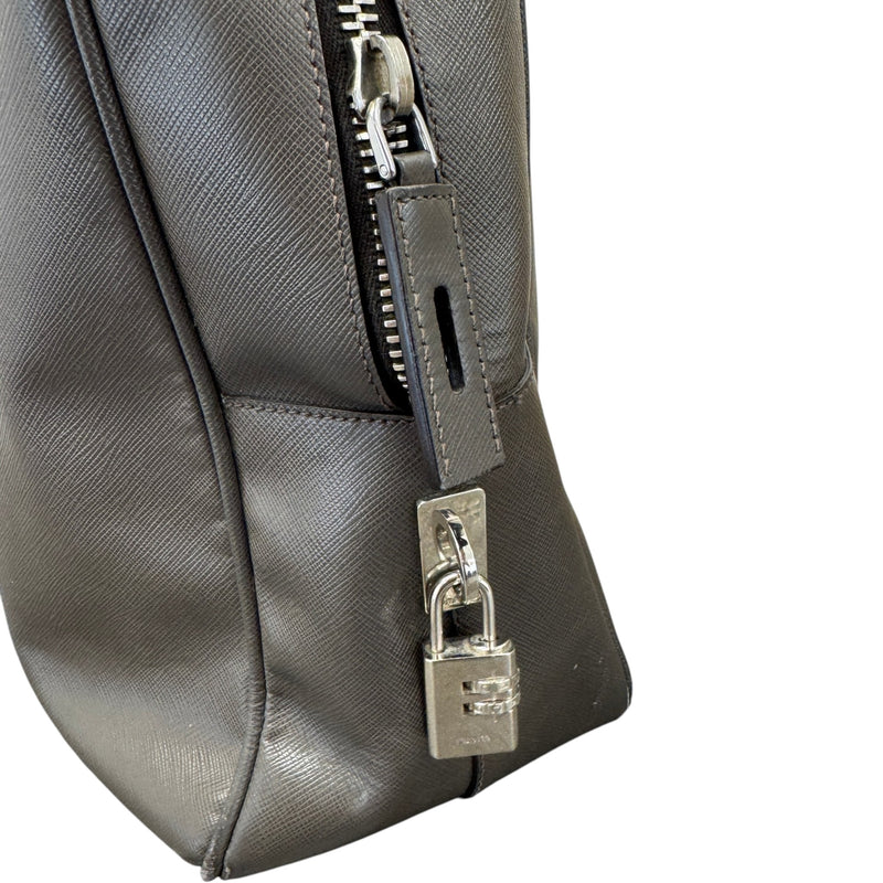 Men's Saffiano Briefcase Grey
