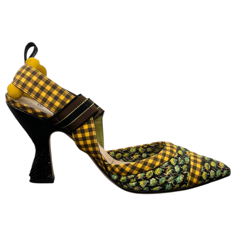 Women's Fabric Colibri Pointed Toe Slingback Heels Yellow Size UK 4 / EU 37